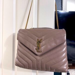 YSL LouLou shoulder bag (dark beige). medium